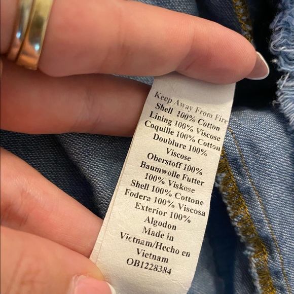 Free People Denim Smocked Mini Dress - Picture 9 of 10